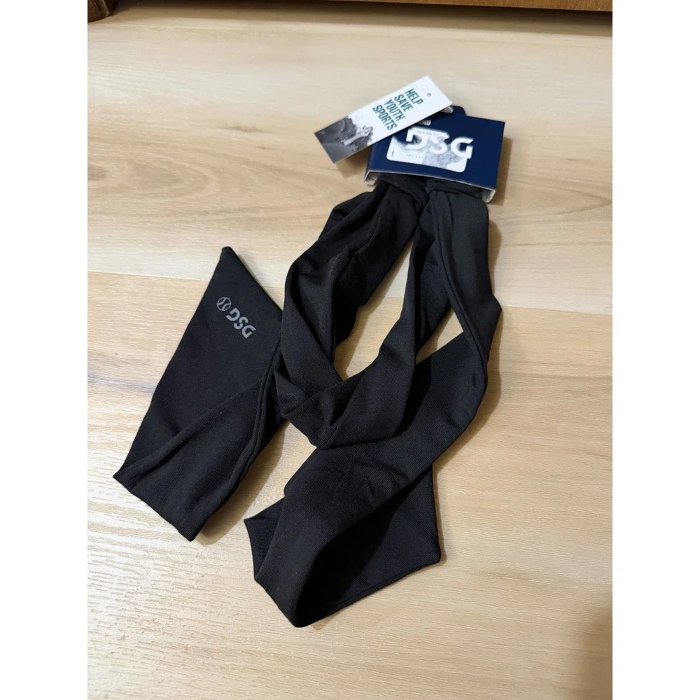 DSG Softball Double Header Tie Headband Black NWT